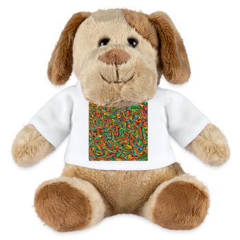Poster-Design bunte Textur vibrant Farben - MiniFeet® Hund Helge - Weiß - Vorne