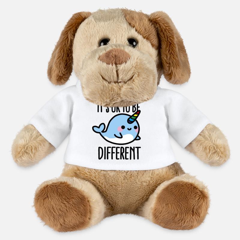 It's ok to be different - Chien en peluche Helge MiniFeet® - blanc