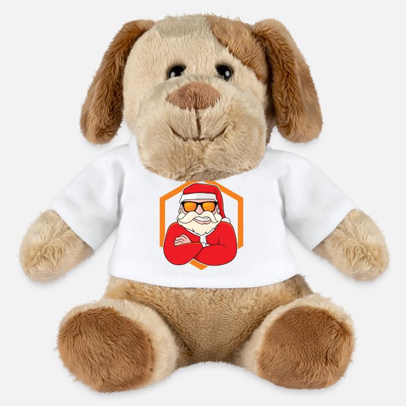 Cooler Weihnachtsmann - MiniFeet® Hund Helge - Weiß