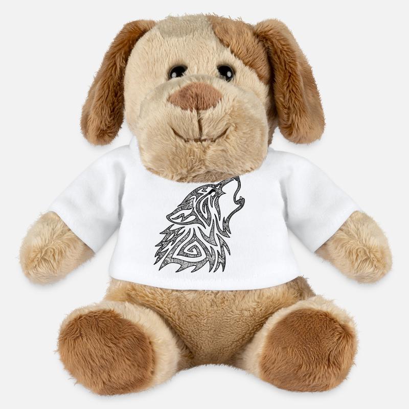 Howling Wolf Mandala - MiniFeet® Dog Helge - white