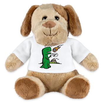 Rock paper scissors T-rex lustig Dinosaurier Komet - MiniFeet® Hund Helge - Weiß - Vorne