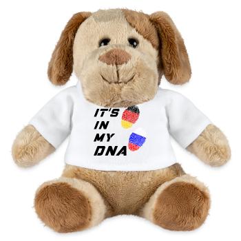 Es ist in meiner DNA Deutschland und Russland - MiniFeet® Hund Helge - Weiß - Vorne