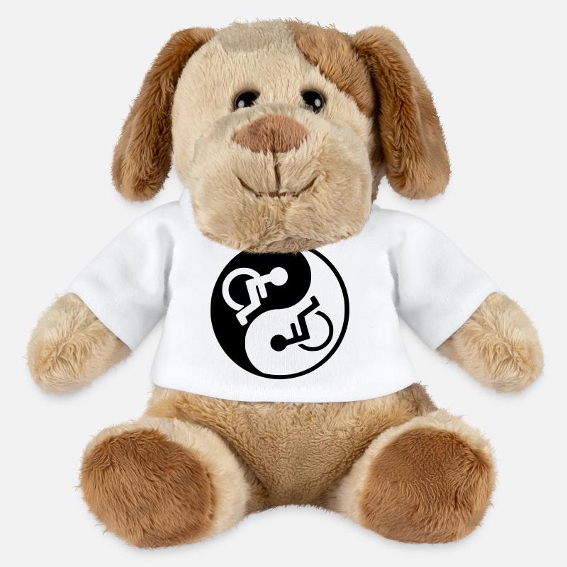 Fauteuil roulant Yin et yang conception de fauteuil roulant * - Chien en peluche Helge MiniFeet® - blanc