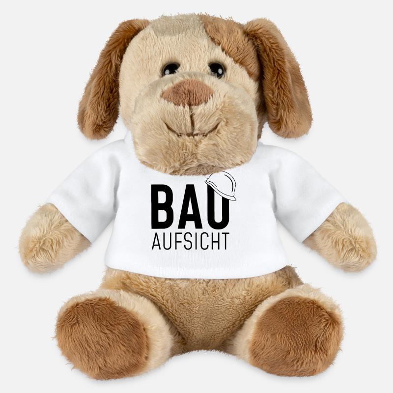 Bauaufsicht mit Helm - MiniFeet® Hund Helge - Weiß