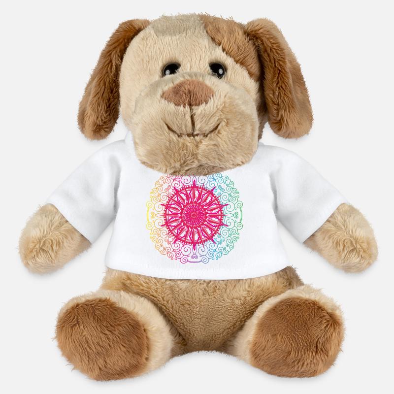 Regenbogen Mandala Gradient Kreis - MiniFeet® Hund Helge - Weiß