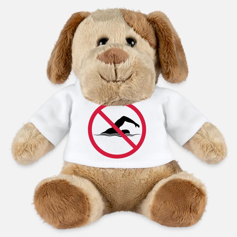 Verboten Schild Schwimmen - MiniFeet® Hund Helge - Weiß