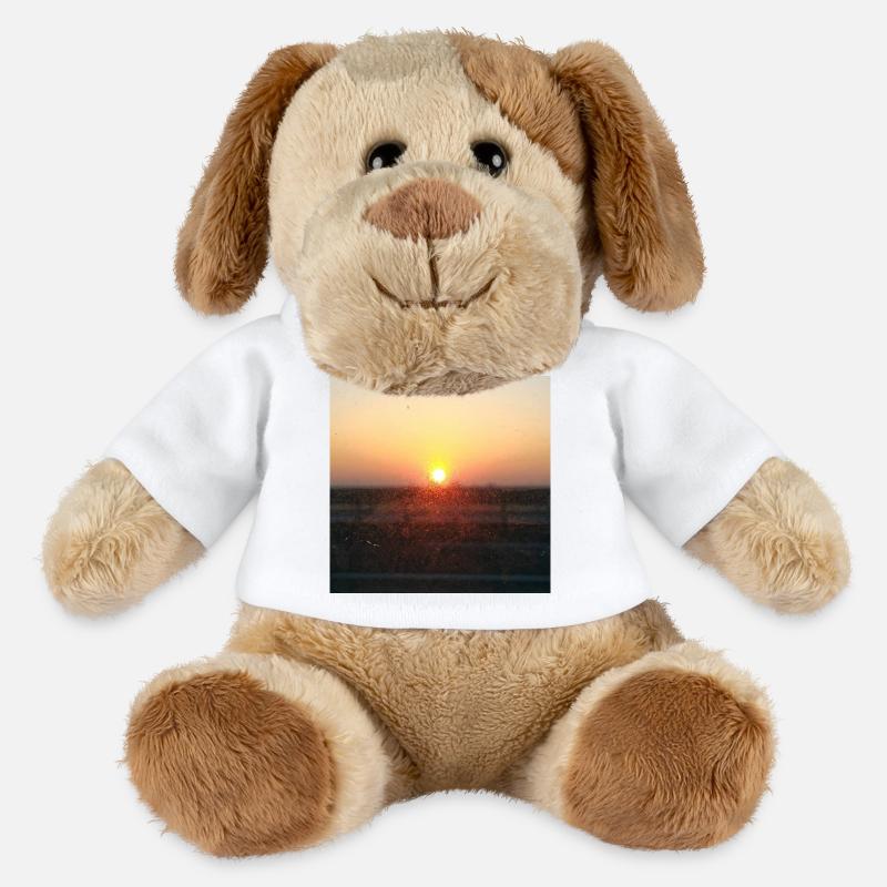 Sonnenuntergangsstrahl auf Glas - MiniFeet® Hund Helge - Weiß