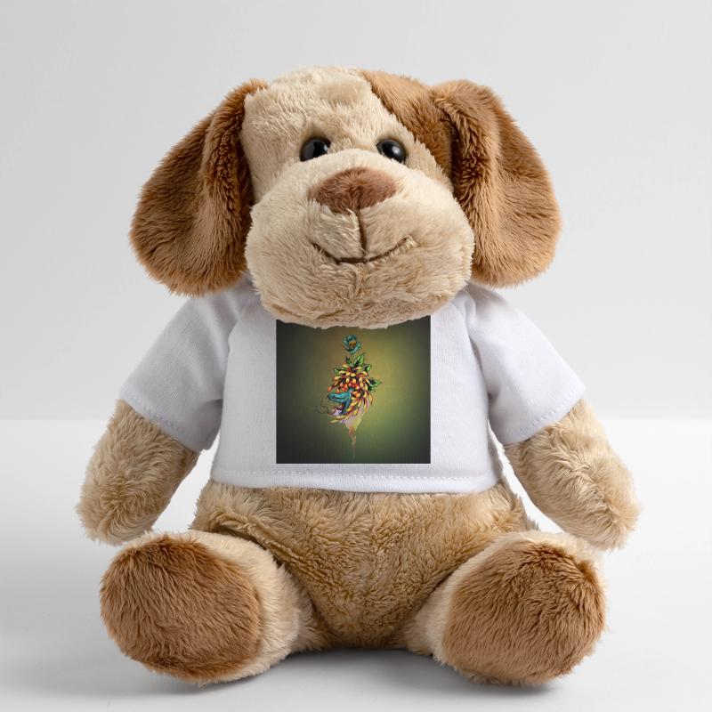 Serpent incroyable avec crâne et fleurs. Chien en peluche Helge MiniFeet®