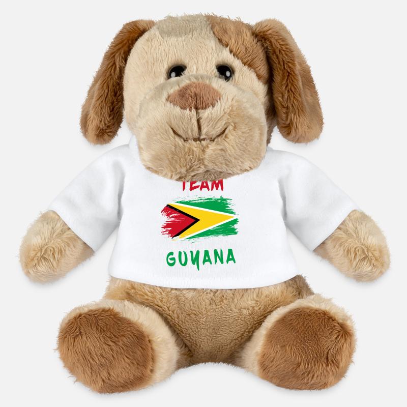 Drapeaux de l'équipe Guyane - Chien en peluche Helge MiniFeet® - blanc
