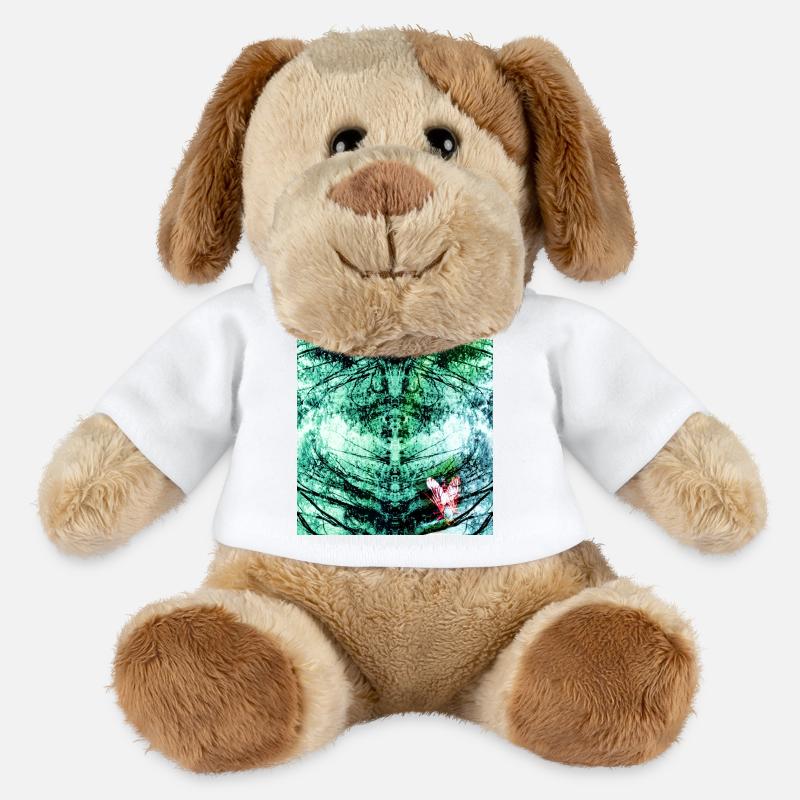 Reflet de la forêt Sarcelle Papillon - Chien en peluche Helge MiniFeet® - blanc