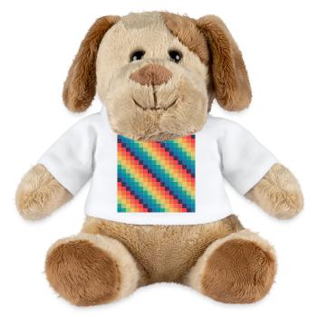 Mosaïque retro multicolore - Chien en peluche Helge MiniFeet® - blanc - Devant