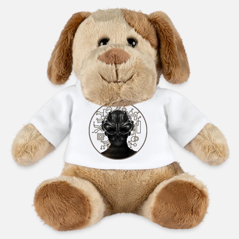 eindrucksvolles Portrait eines Ausserirdischen - MiniFeet® Hund Helge - Weiß