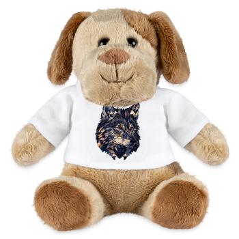 Stilisierter, geometrischer Wolf - MiniFeet® Hund Helge - Weiß - Vorne