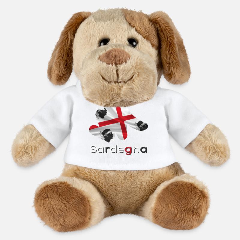 Drapeau Sardaigne - Chien en peluche Helge MiniFeet® - blanc
