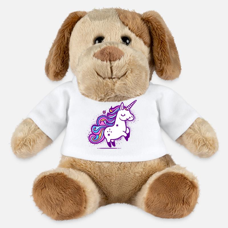 Skurriles Regenbogen-Einhorn-Design - MiniFeet® Hund Helge - Weiß