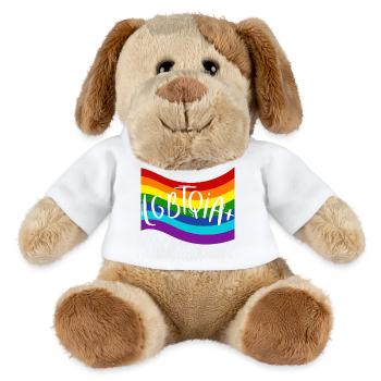 LGBTQIA+ Regenbogen-Pride Design - MiniFeet® Hund Helge - Weiß - Vorne