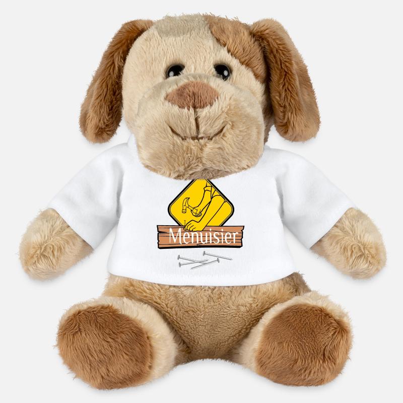Menuisier - Chien en peluche Helge MiniFeet® - blanc