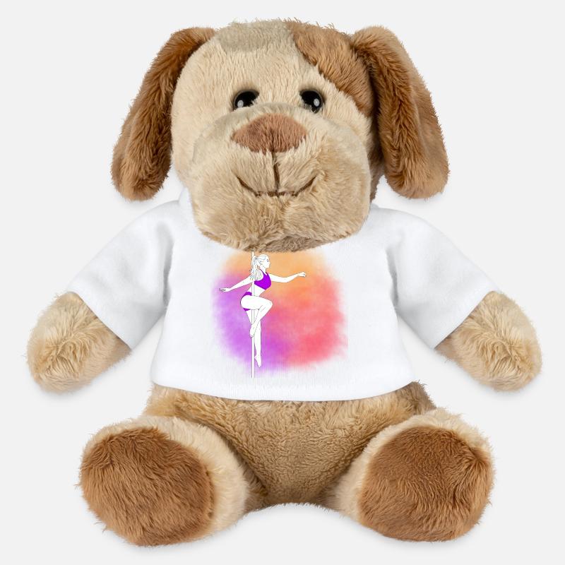 Pole Danse Néon Coucher de soleil - Chien en peluche Helge MiniFeet® - blanc