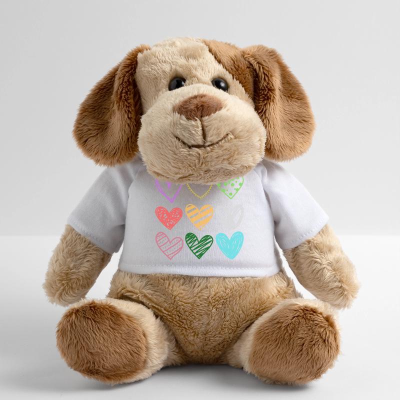Bunte DoodleHerzen Muster MiniFeet® Hund Helge