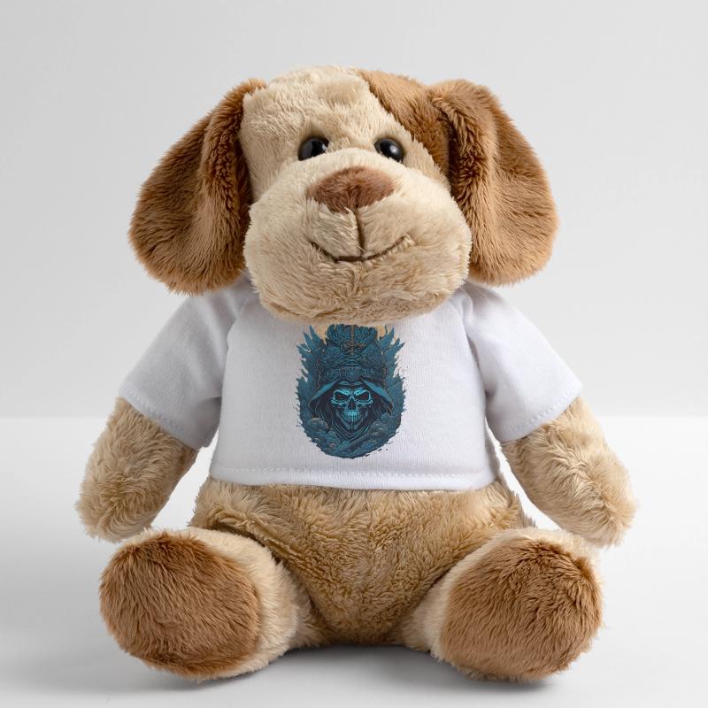 crane squelette samouraï bleu - blue samurai skull Chien en peluche Helge MiniFeet®