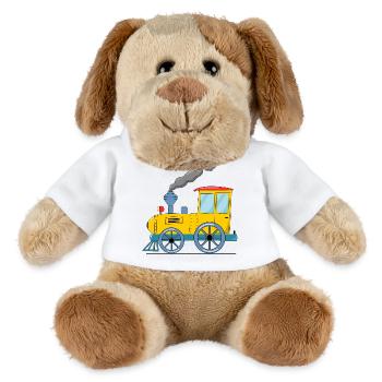 Kinderzug Eisenbahn gelb - MiniFeet® Hund Helge - Weiß - Vorne