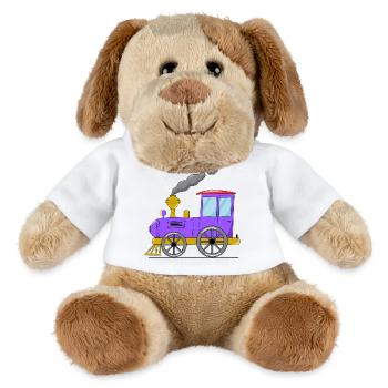 Kinderzug Eisenbahn lila - MiniFeet® Hund Helge - Weiß - Vorne
