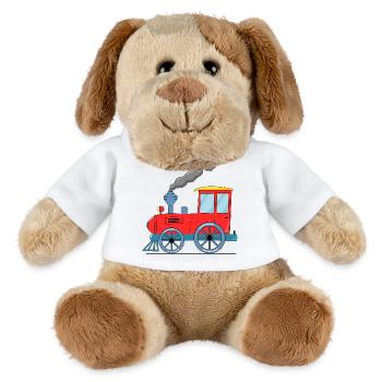 Kinderzug Eisenbahn rot - MiniFeet® Hund Helge - Weiß - Vorne