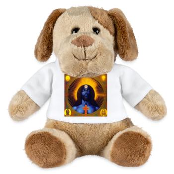 Jésus noir 02 - Chien en peluche Helge MiniFeet® - blanc - Devant