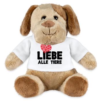 Ich Liebe Tiere Herz Haustiere Statement Heimtier - MiniFeet® Hund Helge - Weiß - Vorne