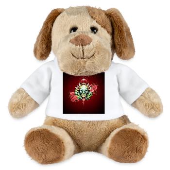 Mystérieuse créature colorée avec des fleurs - Chien en peluche Helge MiniFeet® - blanc - Devant