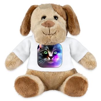 Neonkatze Farbenspiel Portrait - MiniFeet® Hund Helge - Weiß - Vorne