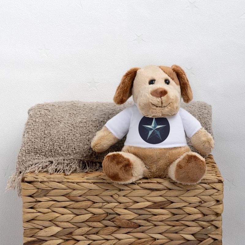 Étoile bleue dans le style polygonal Chien en peluche Helge MiniFeet®