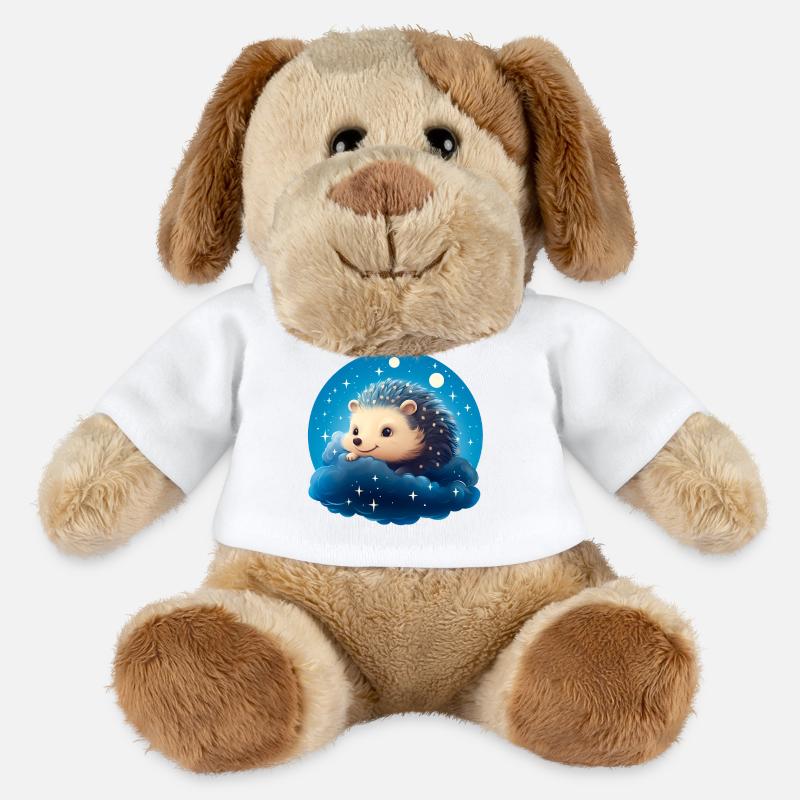 Cute hedgehog at night - MiniFeet® Dog Helge - white