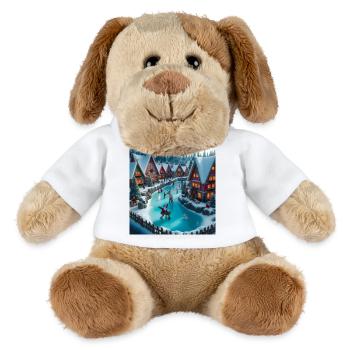 Skandinavisches Weihnachtsdorf - MiniFeet® Hund Helge - Weiß - Vorne