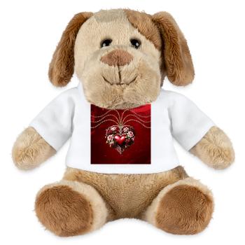 Noble gothic heart with flowers. - MiniFeet® Dog Helge - white - Front