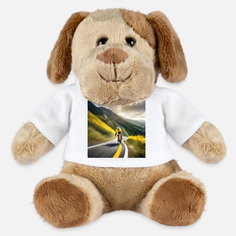 Chasing the Summit: A Yellow Jersey's Quest - MiniFeet® Dog Helge - white