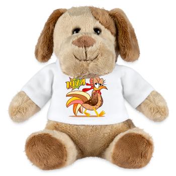 52. GEBURTSTAG 1974 HÜHNER - MiniFeet® Hund Helge - Weiß - Vorne
