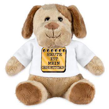 GEBURTSTAGSSPRÜCHE HEUTE - MiniFeet® Hund Helge - Weiß - Vorne