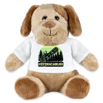 Bûcheron déclaration bois scie arbre boiseries - Chien en peluche Helge MiniFeet® - blanc - Devant