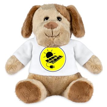 Solar energy photovoltaic system symbol - MiniFeet® Dog Helge - white - Front