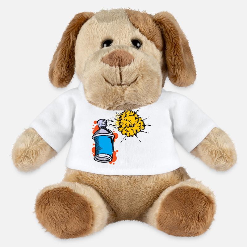 Zeichnen Illustration Graffiti Spraydose Sprayer - MiniFeet® Hund Helge - Weiß
