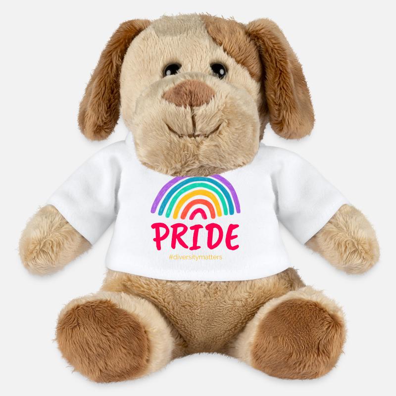 Pride rose #diversitymatters - Chien en peluche Helge MiniFeet® - blanc