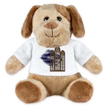 gothic Motiv, Monde, Vogelschwarm, ruinen - MiniFeet® Hund Helge - Weiß - Vorne