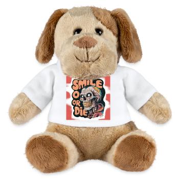 Squelette chauve avec texte souriant - Chien en peluche Helge MiniFeet® - blanc - Devant