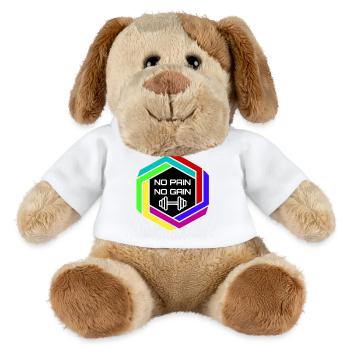 No Pain No Gain - Fitness, décalcomanie - Chien en peluche Helge MiniFeet® - blanc - Devant