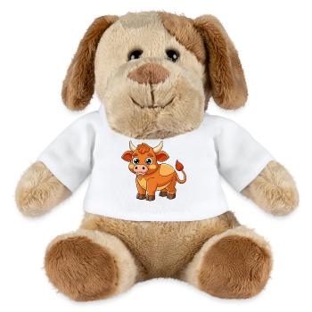 Taureau mignon mascotte personnage de dessin animé Kawaii - Chien en peluche Helge MiniFeet® - blanc - Devant