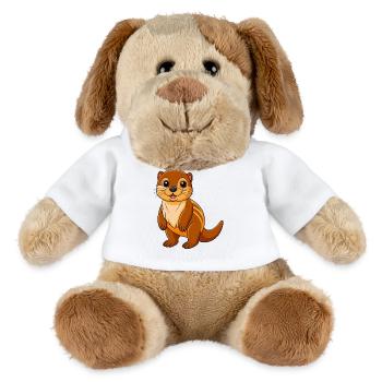 Loutre Mascotte mignonne Personnage de dessin animé Kawaii - Chien en peluche Helge MiniFeet® - blanc - Devant