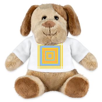 Geometrische Farbenspiele Muster - MiniFeet® Hund Helge - Weiß - Vorne