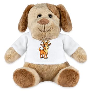 Steinbock Niedliche Zeichentrickfigur Kawaii Clipart - MiniFeet® Hund Helge - Weiß - Vorne