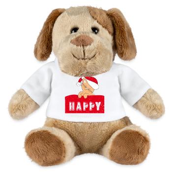 Happy Cat with Christmas-Cap - MiniFeet® Hund Helge - Weiß - Vorne